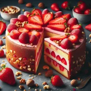 Strawberry and Nut Cake Recipe
